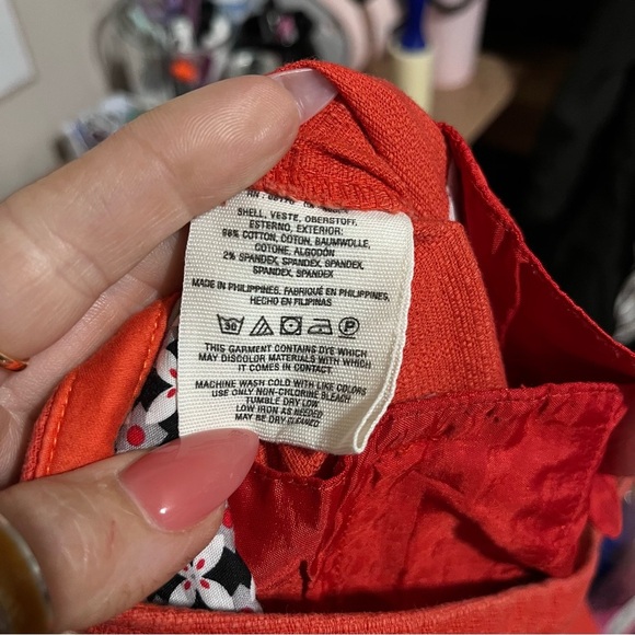 Cartonnier Anthropologie Charlie Crop Flare Pants Hot Orange‎ Casual Mid Rise - Picture 7 of 9